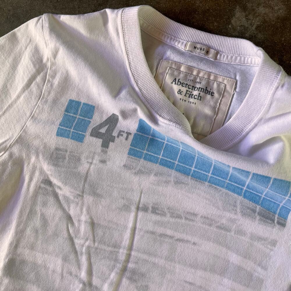 Vintage Abercrombie & fitch single stitch 4ft pool obscure graphic muscle shirt